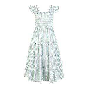 Hill House Home The Ellie Nap Dress Variegated Stripe Apple Green S NWT